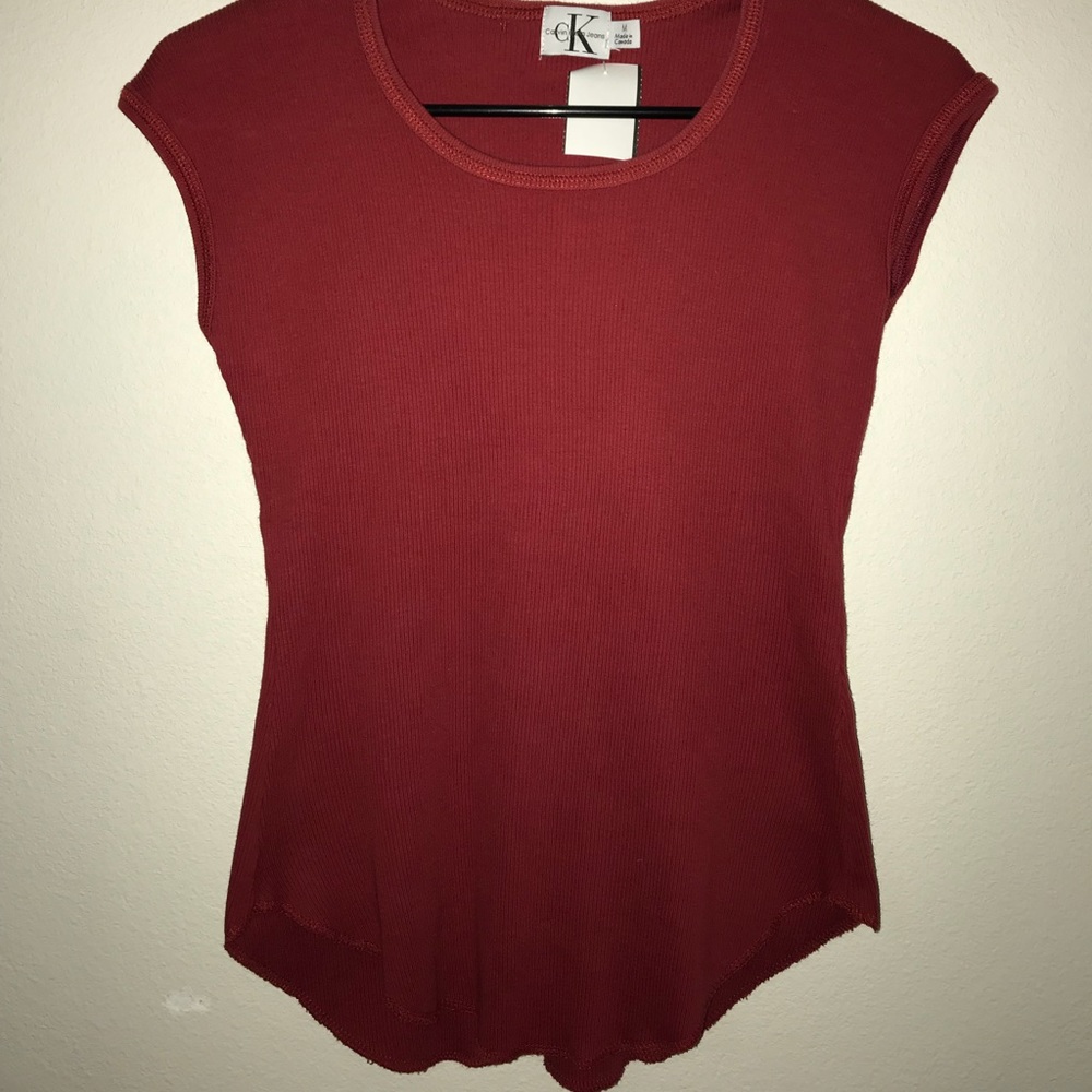calvin klein cherry red shirt